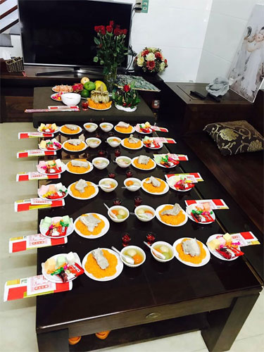Mâm lễ cúng đầy tháng cho bé