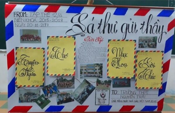 Tờ báo được trang trí theo phong cách lá thư, làm nổi bật nội dung của tiêu đề