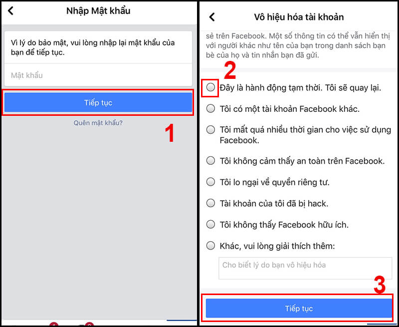 Hướng dẫn cách khóa fb tạm thời trên điện thoại