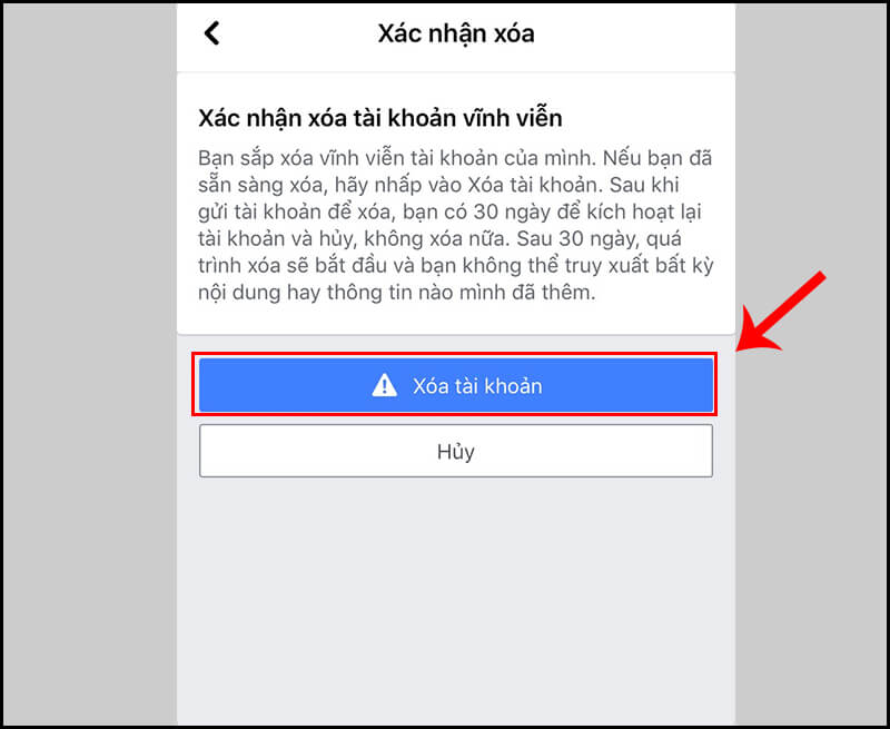 Hướng dẫn cách xóa fb vĩnh viễn trên điện thoại Hướng dẫn cách xóa fb vĩnh viễn trên điện thoại
