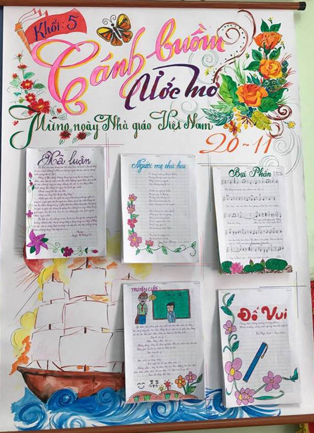 Mẫu bích báo 20/11 đẹp chào mừng ngày Nhà giáo Việt Nam