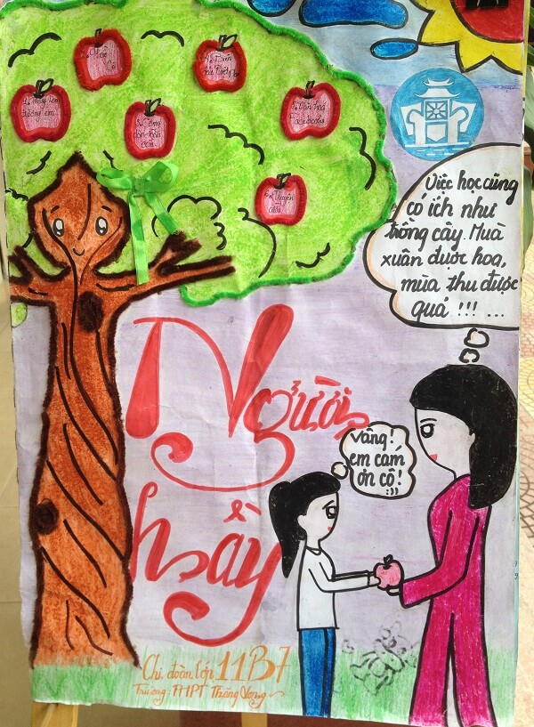 Mẫu bích báo 20/11 đẹp chào mừng ngày Nhà giáo Việt Nam