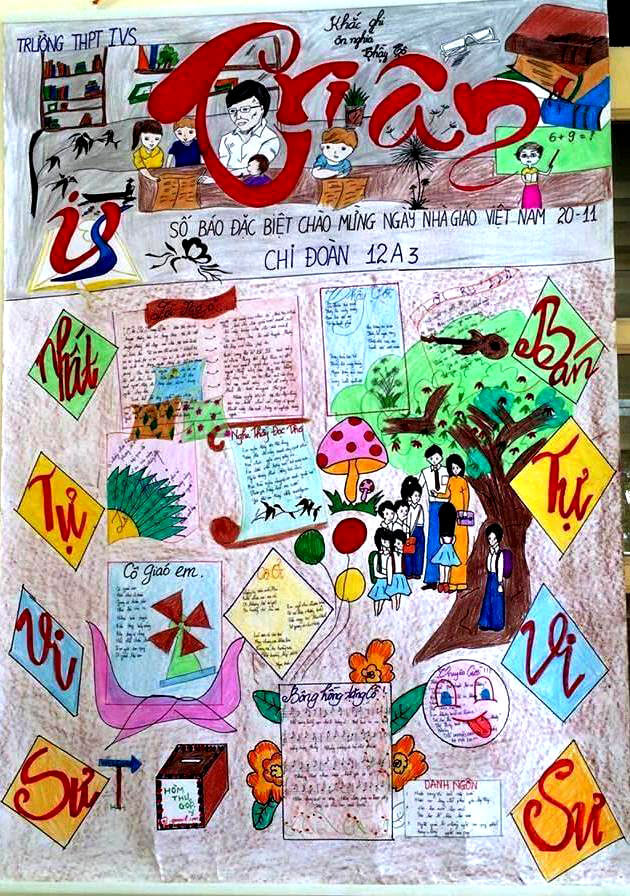 Mẫu bích báo 20/11 đẹp chào mừng ngày Nhà giáo Việt Nam