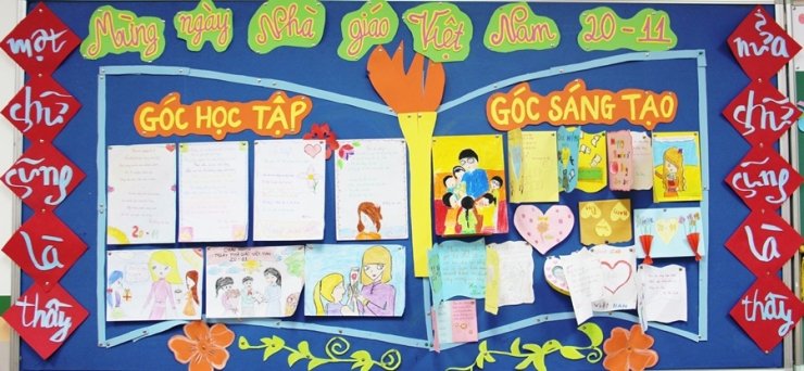 Trang trí bảng lớp sáng tạo nhân dịp 20/11