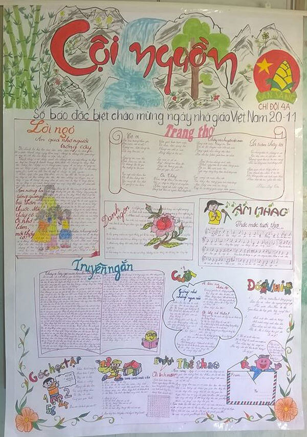 Một số mẫu báo tường 20/11 đẹp và sáng tạo