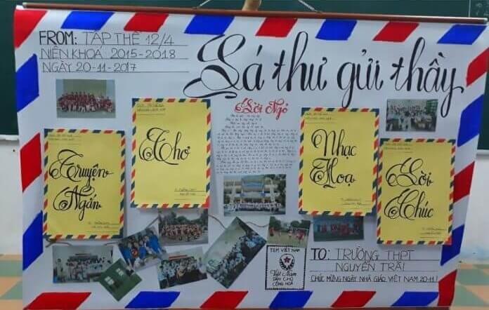 Một số mẫu báo tường 20/11 đẹp và sáng tạo