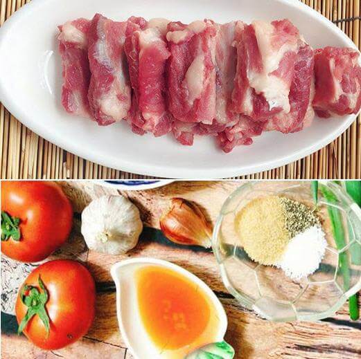 Nguyên liệu làm món sườn xào chua ngọt cà chua