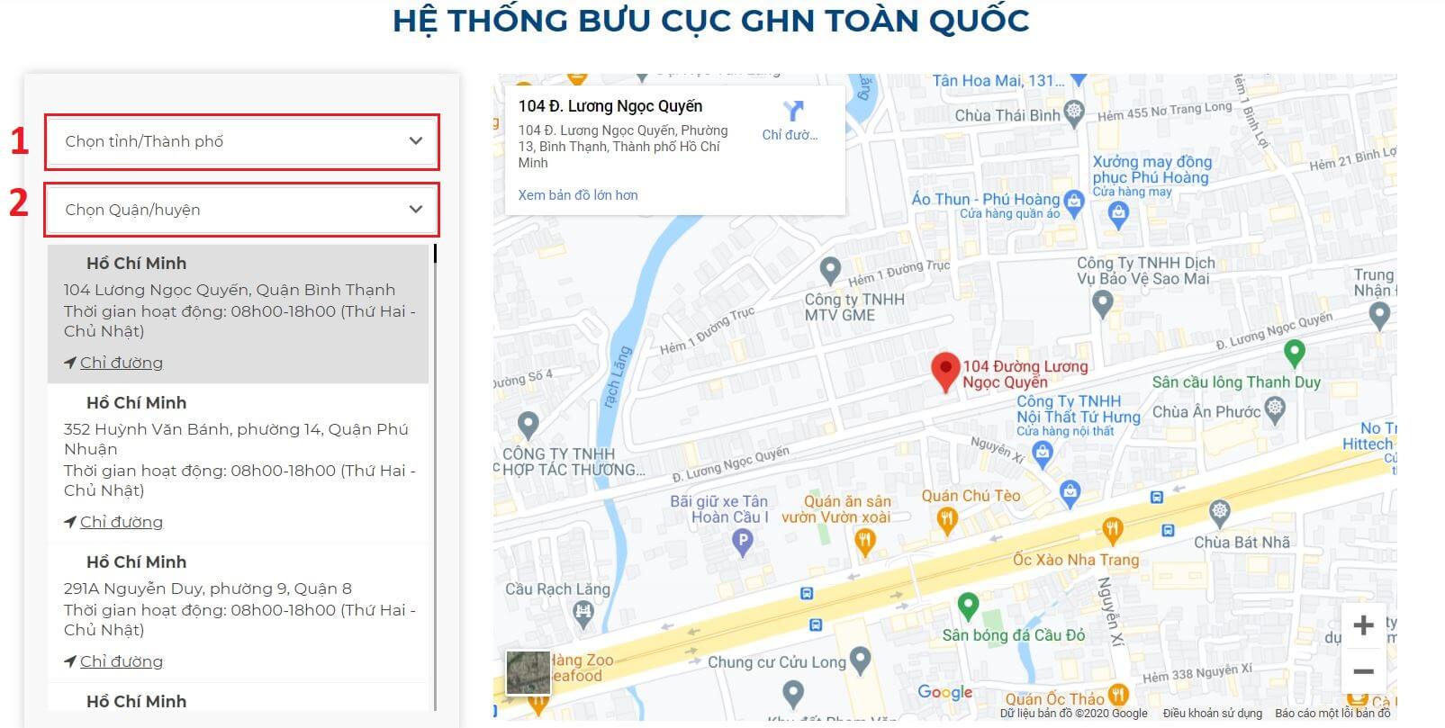 Tìm địa chỉ bưu cục của GHN ở đâu?Thời gian làm việc của các bưu cục GHN
