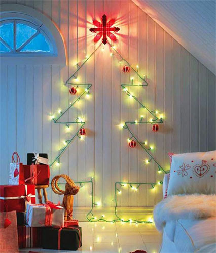 Trang trí cây thông Noel trên tường Trang trí cây thông Noel trên tường