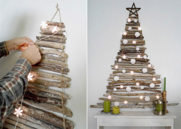 Trang trí cây thông Noel trên tường Trang trí cây thông Noel trên tường