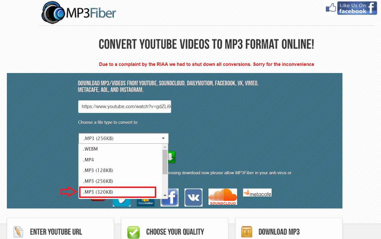 Cách cắt nhạc online từ video trên YouTube với MP3Fiber