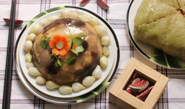 Trình bày thịt ngan nấu đông ngày tết