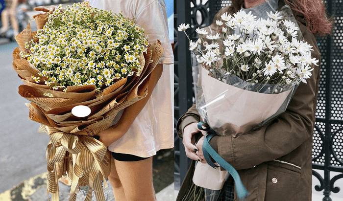 Một số mẫu bó hoa cúc họa mi đẹp Một số mẫu bó hoa cúc họa mi đẹp