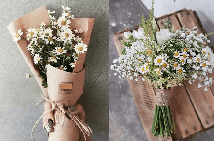 Một số mẫu bó hoa cúc họa mi đẹp Một số mẫu bó hoa cúc họa mi đẹp