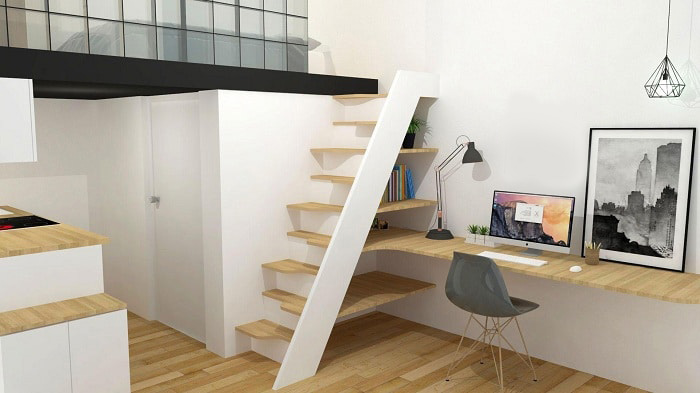 Thiết kế phòng trọ sinh viên có gác xép Thiết kế phòng trọ sinh viên có gác xép