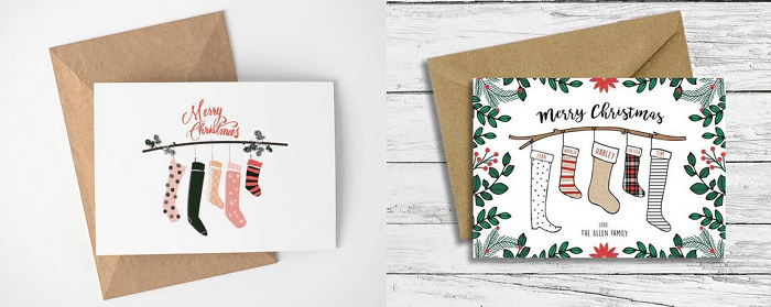 Một số mẫu vẽ thiệp Giáng Sinh đơn giản và dễ thương