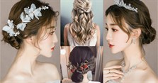 Những kiểu tóc cô dâu đơn giản mà đẹp, dễ thương
