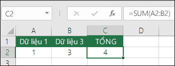 Các hàm tính trong Excel: Hàm tính tổng SUM