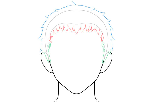 Cách vẽ tóc anime nam