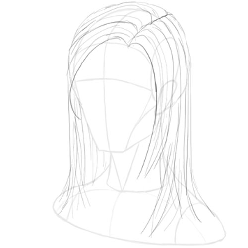 Cách vẽ tóc anime nữ