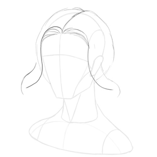 Cách vẽ tóc anime nữ gợn sóng