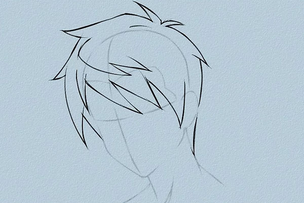 Cách vẽ tóc anime nam