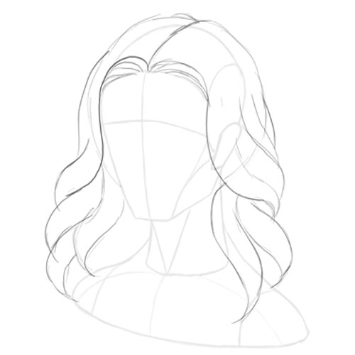 Cách vẽ tóc anime nữ gợn sóng