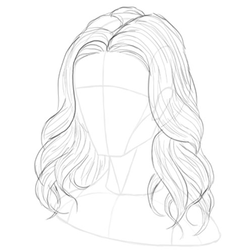 Cách vẽ tóc anime nữ gợn sóng