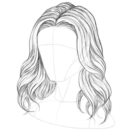 Cách vẽ tóc anime nữ gợn sóng