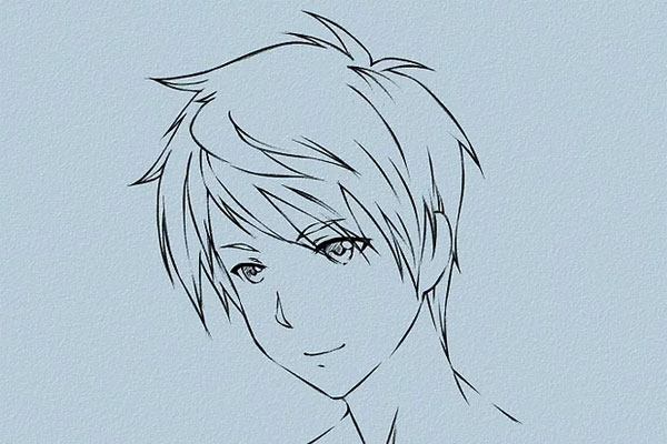 Cách vẽ tóc anime nam
