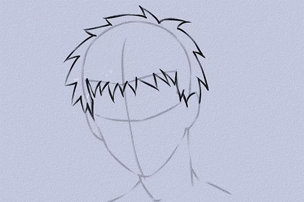 Cách vẽ tóc anime nam