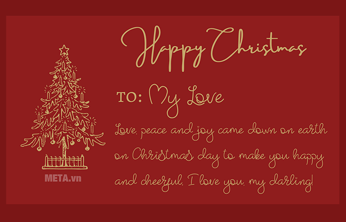 Mẫu thiệp Giáng Sinh tiếng Anh đẹp dành cho người yêu, vợ chồng
