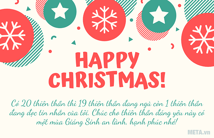 Mẫu thiệp Giáng Sinh tặng bạn nữ