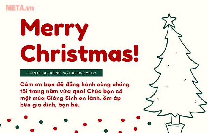 Thiệp chúc mừng Giáng Sinh không khí ấm áp gửi lời tri ân khách hàng