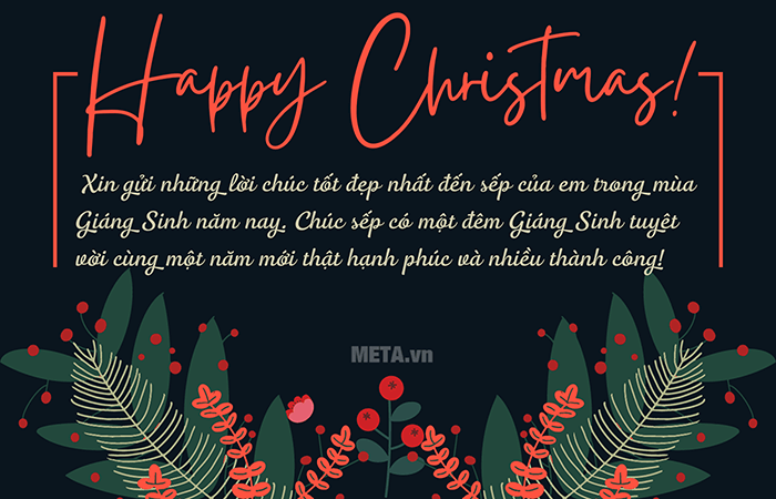 Hình thiệp Giáng Sinh với lời chúc ý nghĩa dành cho sếp