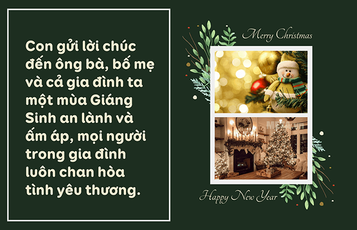 Mẫu thiệp Giáng Sinh đẹp chúc chung cả gia đình