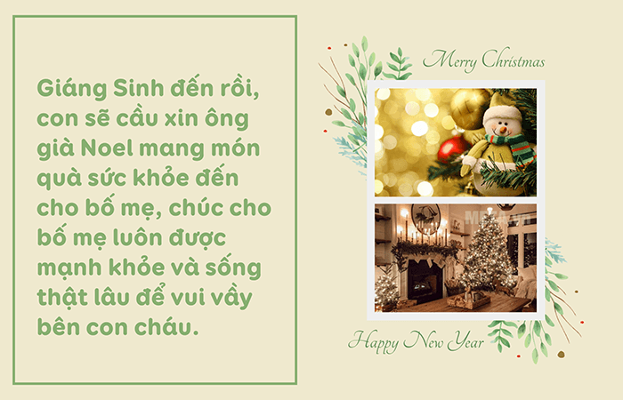Thiệp Giáng Sinh đẹp, ý nghĩa tặng bố mẹ