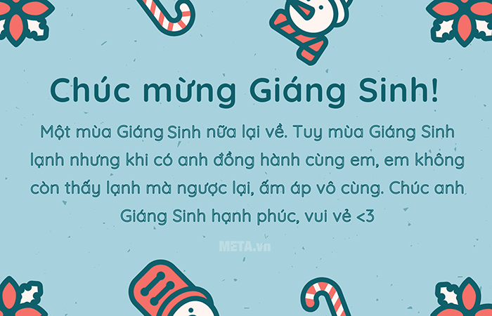 Thiếp Giáng Sinh tặng bạn trai