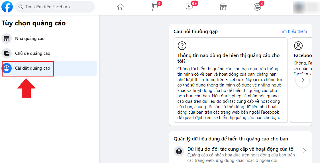 Cách chặn quảng cáo trên fb