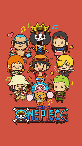 Hình nền anime chibi cute các nhân vật trong One Piece cho điện thoại