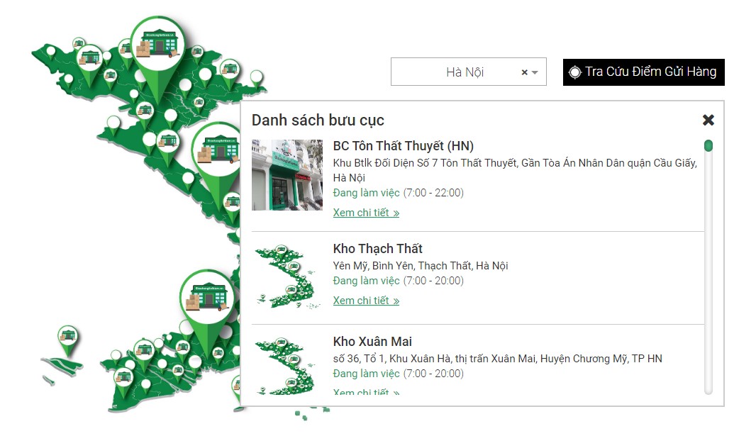 Tra cứu địa chỉ bưu cục Giao hàng tiết kiệm gần nhất