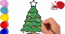 Cách vẽ cây thông Noel, tô màu hình cây thông Noel đơn giản, đẹp mừng lễ Giáng Sinh