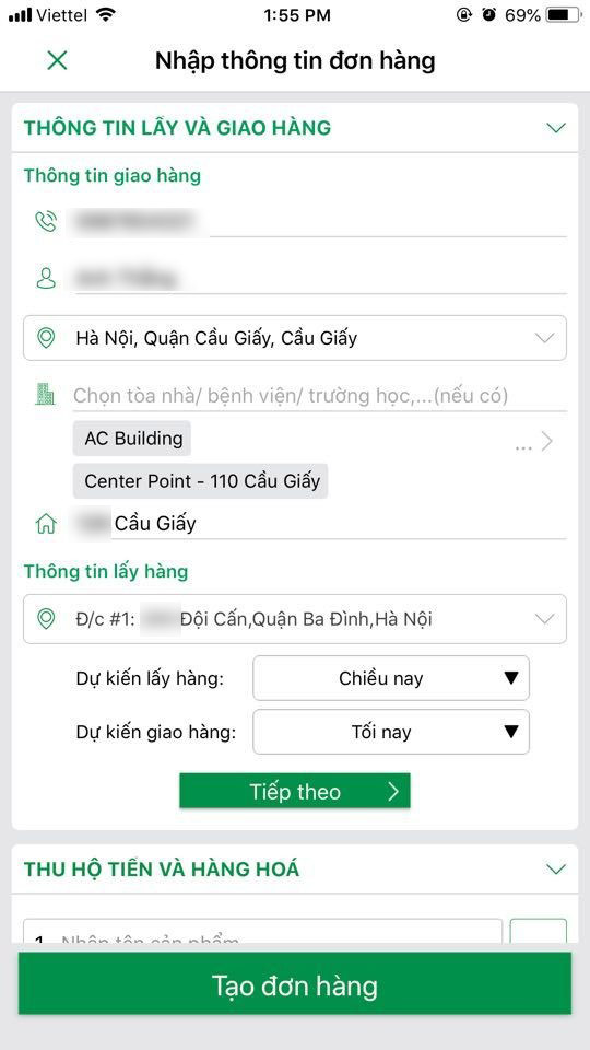 Cách đăng ký đơn hàng trên app GHTK Cách đăng ký đơn hàng trên app GHTK