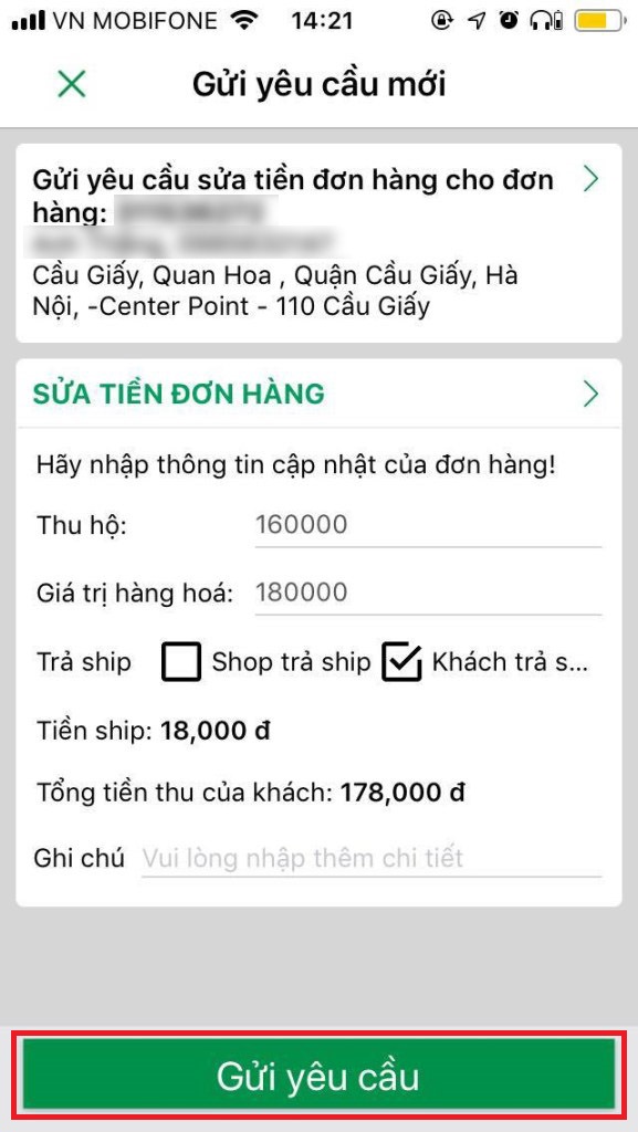 Cách sửa đơn hàng trên app GHTK Cách sửa đơn hàng trên app GHTK