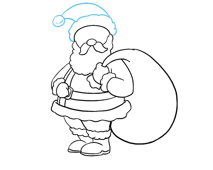 Vẽ ông già Noel đơn giản Vẽ ông già Noel đơn giản