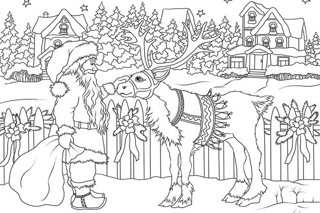 Mẫu hình ông già Noel cho bé tô màu Mẫu hình ông già Noel cho bé tô màu