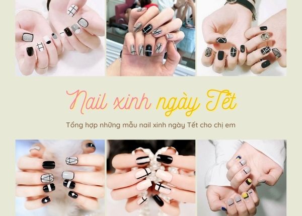 Mẫu nail Tết cho cô nàng cổ điển