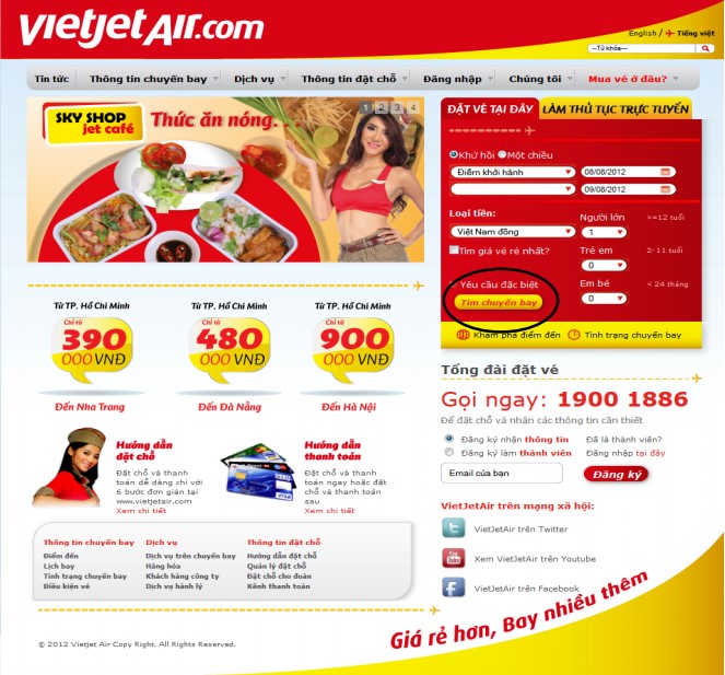 Cách đặt mua vé máy bay Vietjet Air Cách đặt mua vé máy bay Vietjet Air