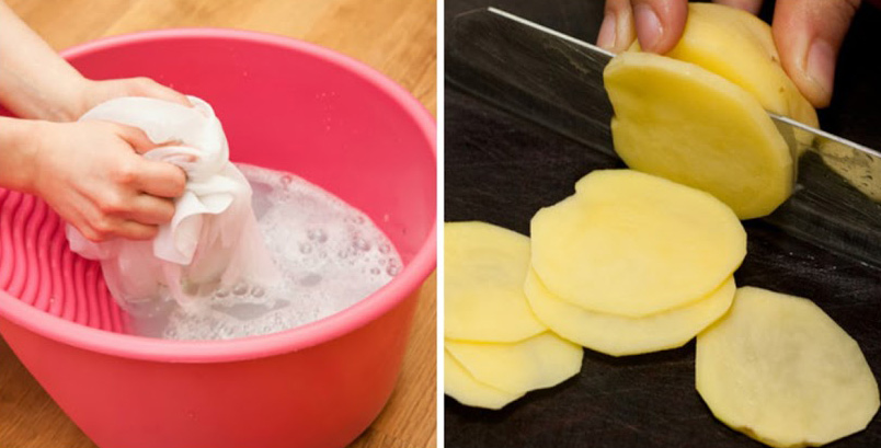 Cách tẩy mốc quần áo với khoai tây