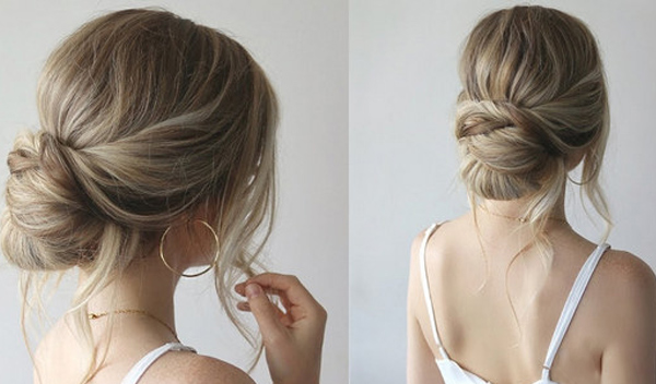 Tóc búi vắt lớp cho chị em tuổi trung niên Tóc búi vắt lớp cho chị em tuổi trung niên